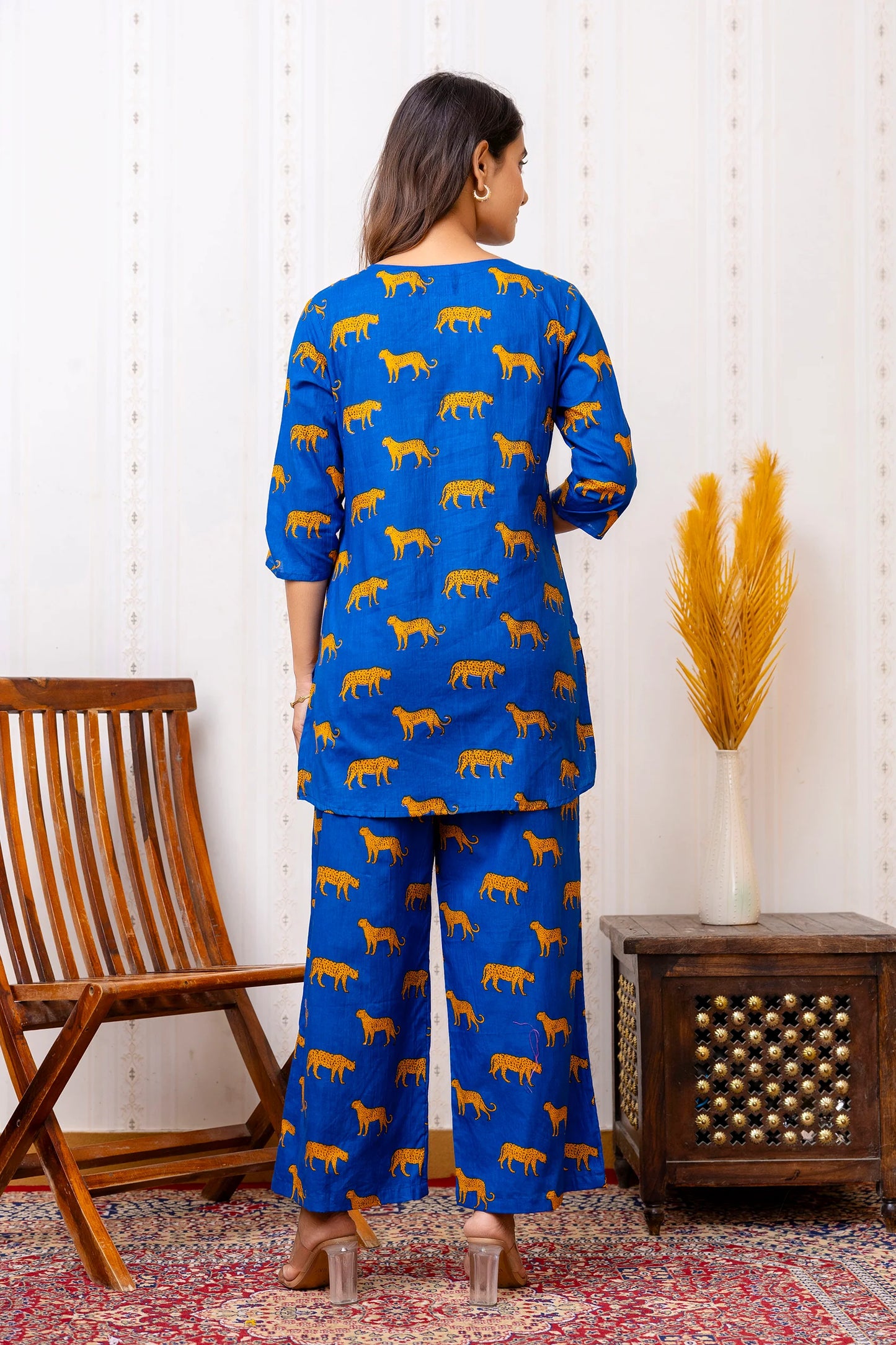 Royal Blue Wild Cat Co-ord Set