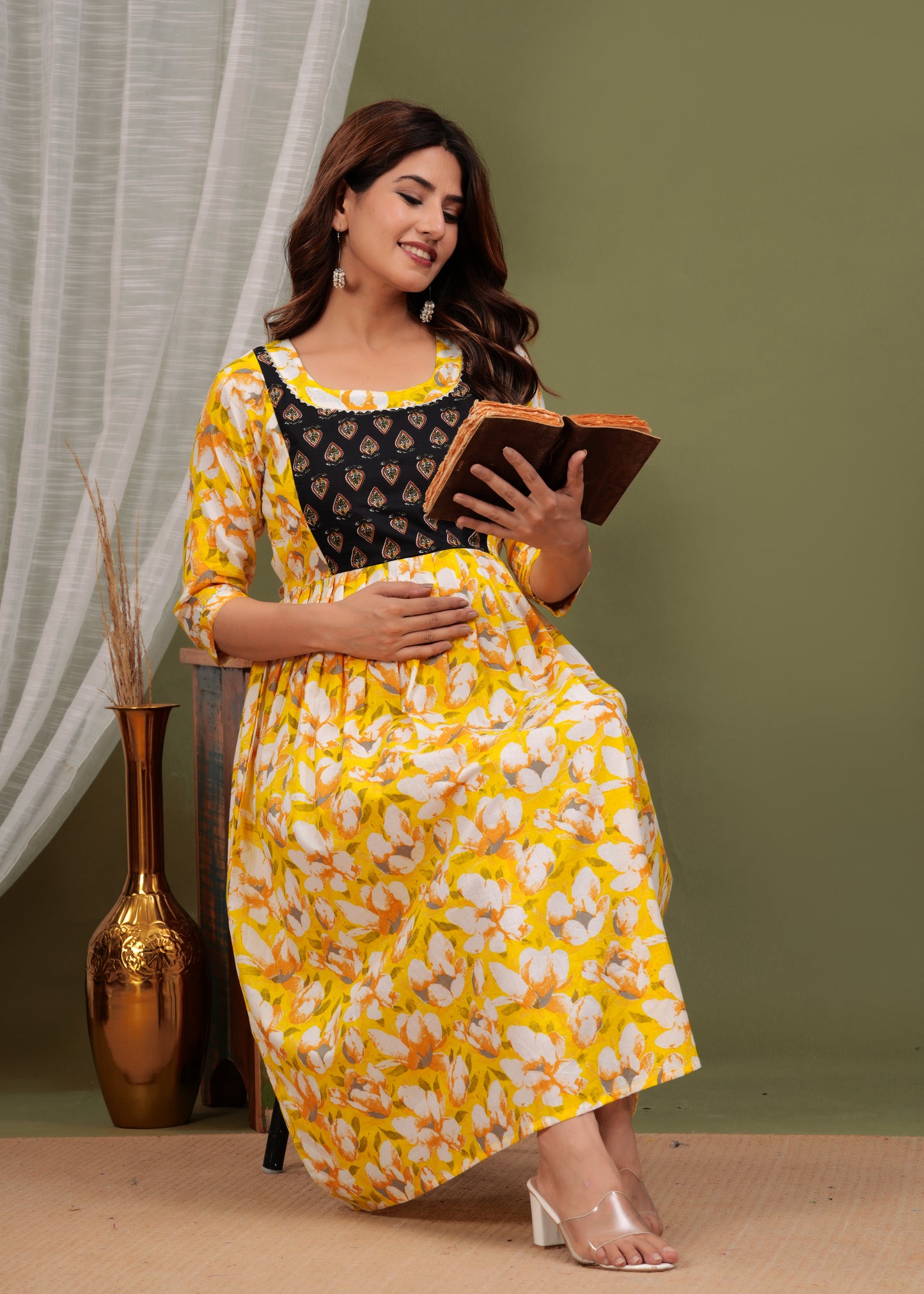 Floral Bliss Maternity Kurti