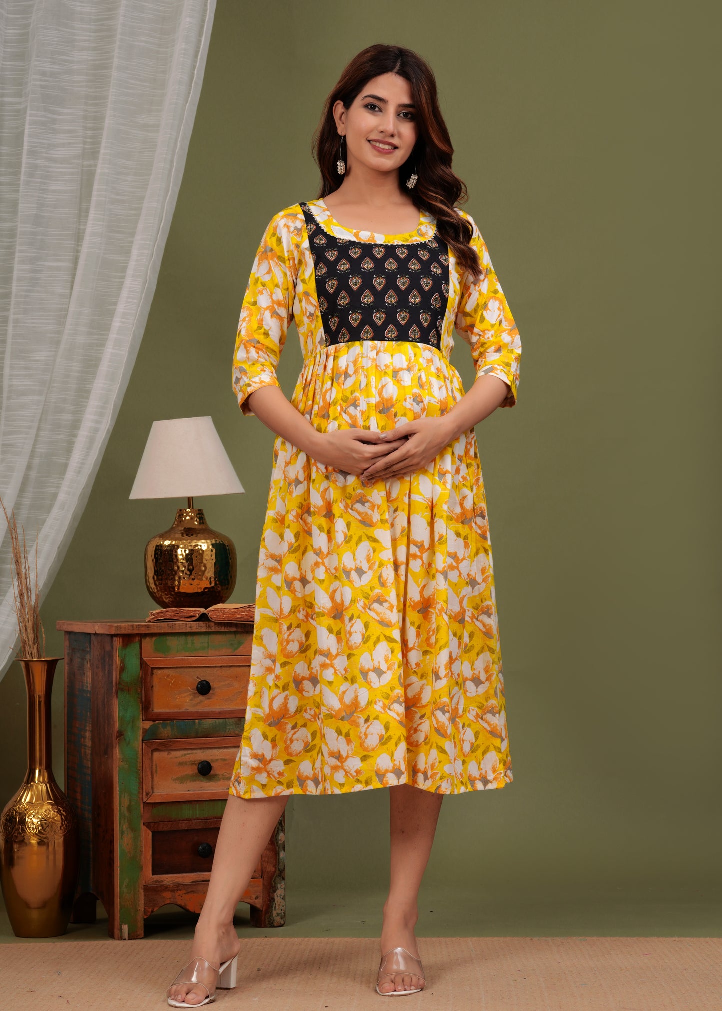 Floral Bliss Maternity Kurti