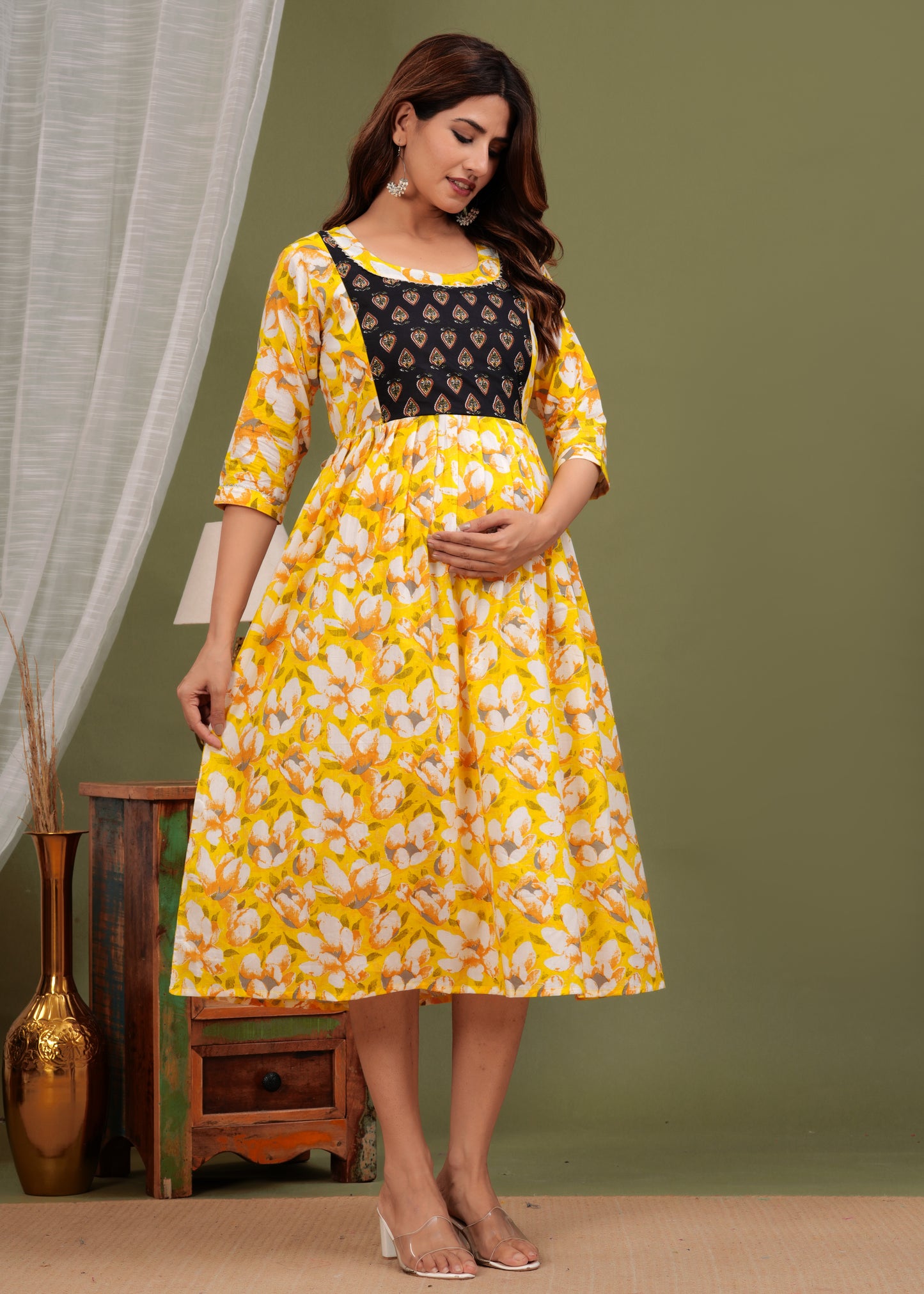 Floral Bliss Maternity Kurti