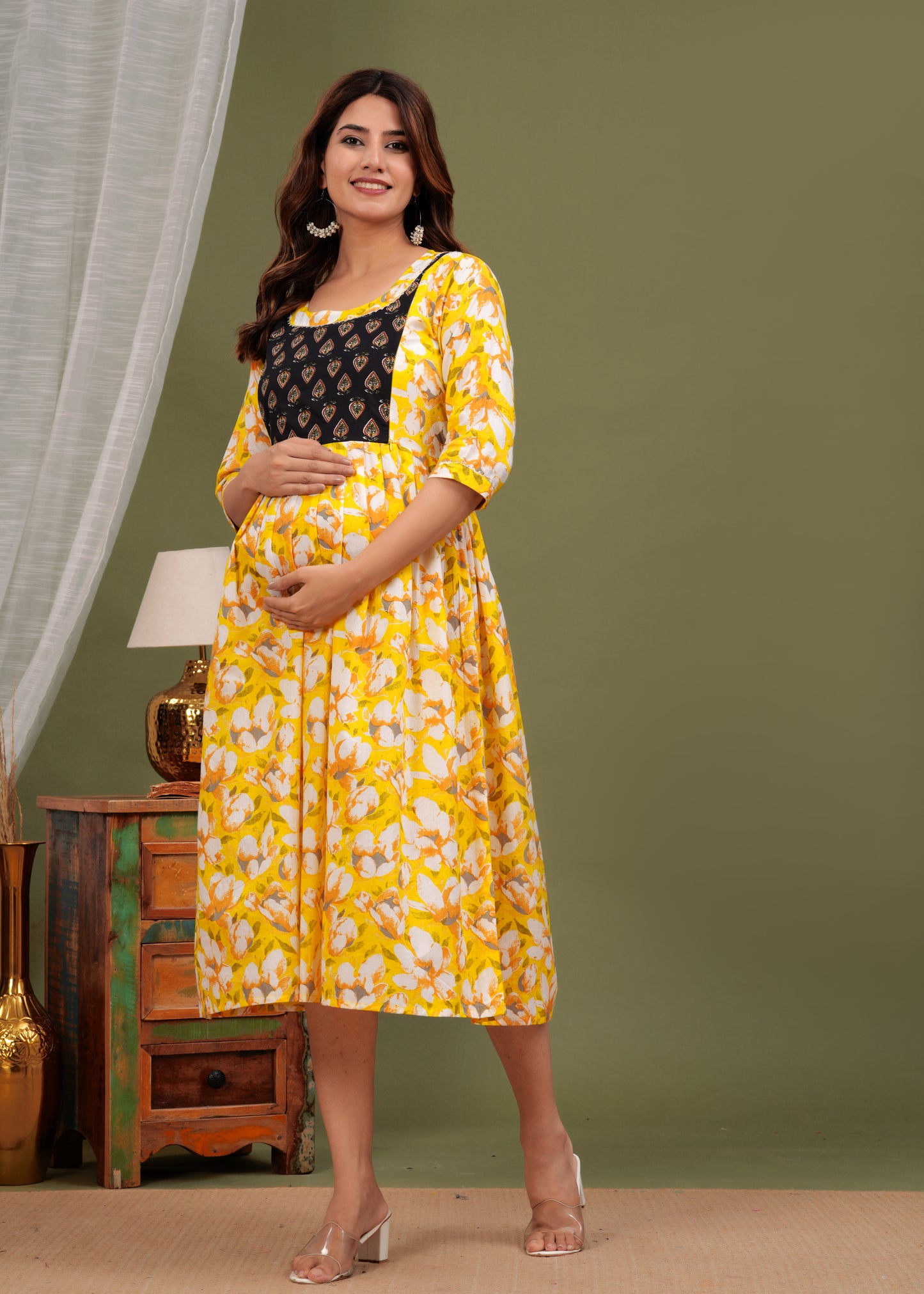 Floral Bliss Maternity Kurti